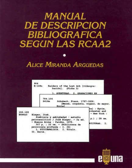 Cubierta para Manual de descripción bibliográfica según las RCAA2